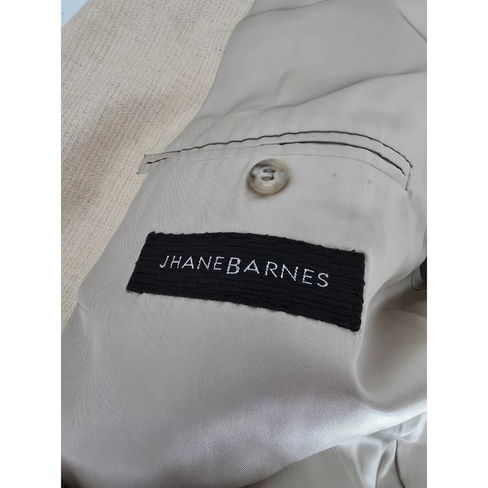 Vtg Jhane Barnes Blazer Jacket Mens 44R Beige‎ Sports Coat Career 3 B USA